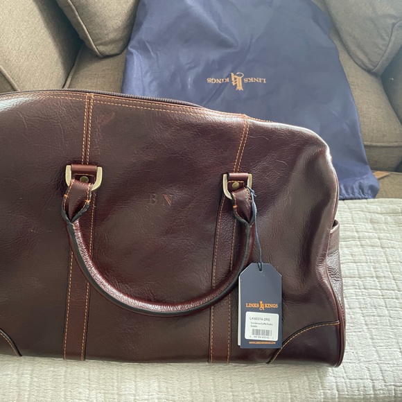 Leather Duffle Bag Links and Kings Sundance NWT - Picture 4 of 9